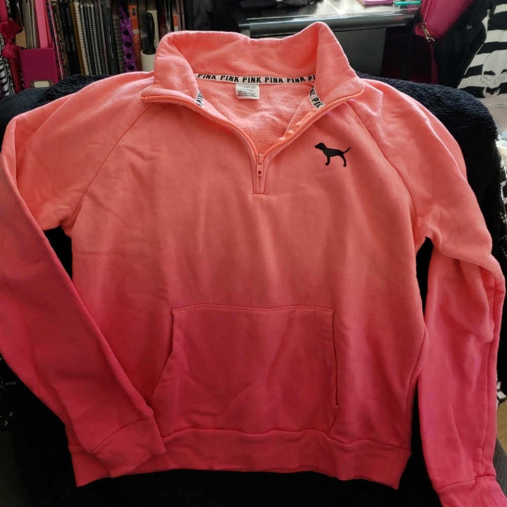 PINK NWOT quarter zip ombre sweatshirt